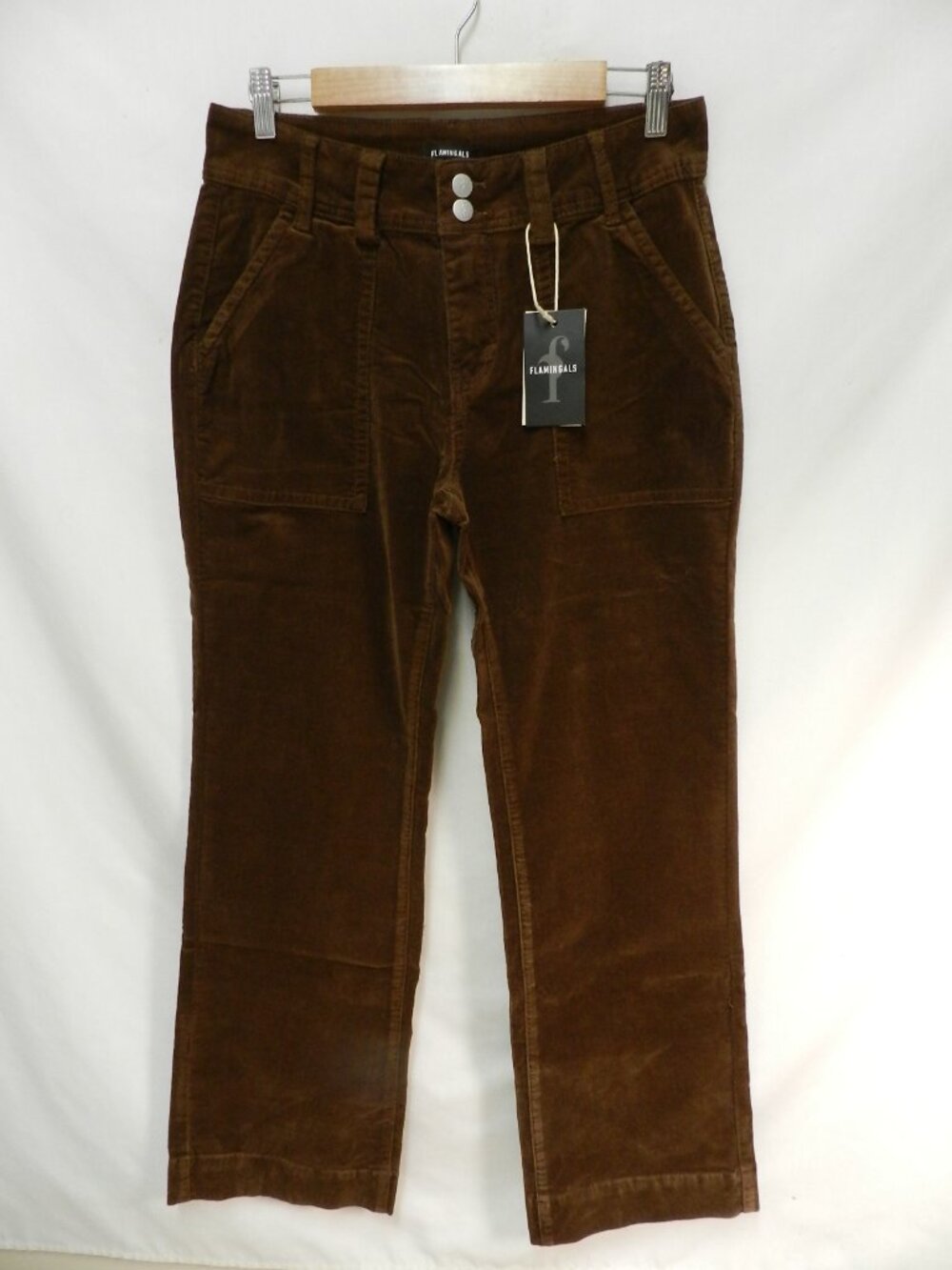 Flamingals Wide leg Mid Rise flare leg corduroy pants NEW NWT Size Medium M  10